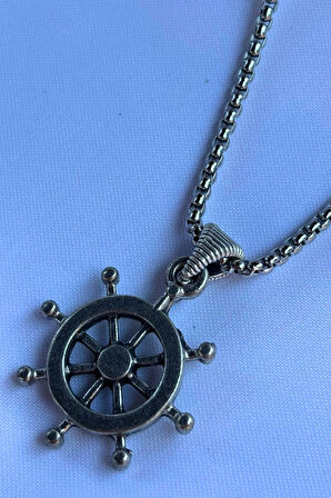 Dümen El İşçiliği Paslanmaz Çelik Zincir Erkek Kolye