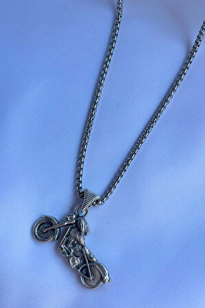 Motosiklet El İşçiliği Paslanmaz Çelik Zincir Erkek Kolye