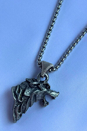 Kurt El İşçiliği Paslanmaz Çelik Zincir Erkek Kolye