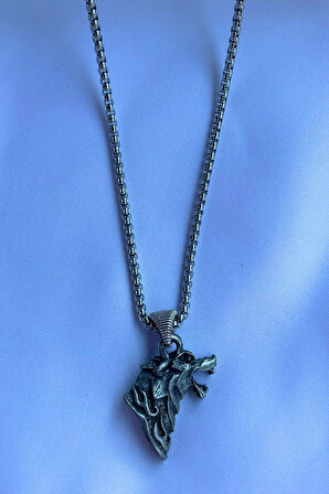 Kurt El İşçiliği Paslanmaz Çelik Zincir Erkek Kolye