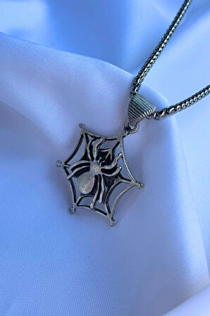 Örümcek El İşçiliği Paslanmaz Çelik Zincir Erkek Kolye