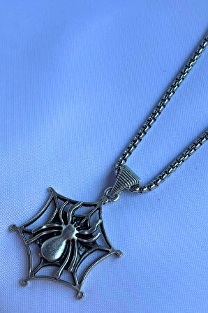 Örümcek El İşçiliği Paslanmaz Çelik Zincir Erkek Kolye