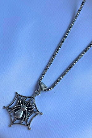 Örümcek El İşçiliği Paslanmaz Çelik Zincir Erkek Kolye