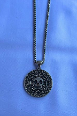 Kuru Kafa El İşçiliği Paslanmaz Çelik Zincir Erkek Kolye