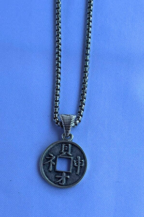 Şans Parası El İşçiliği Paslanmaz Çelik Zincir Erkek Kolye