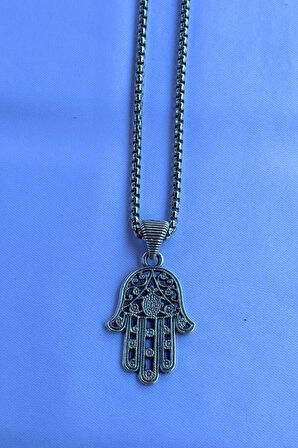 Fatma Ana Eli El İşçiliği Paslanmaz Çelik Zincir Erkek Kolye