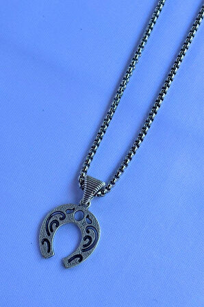 Nal El İşçiliği Paslanmaz Çelik Zincir Erkek Kolye