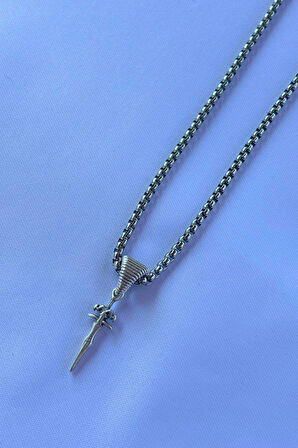 Hançer El İşçiliği Paslanmaz Çelik Zincir Erkek Kolye