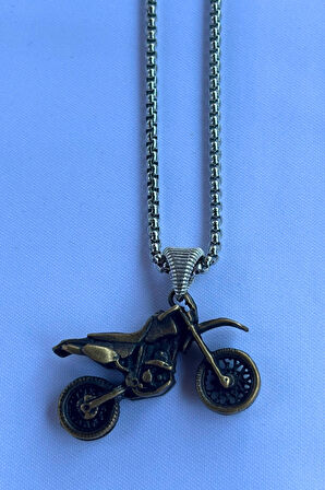 Motorsiklet El İşçiliği Paslanmaz Çelik Zincir Erkek Kolye