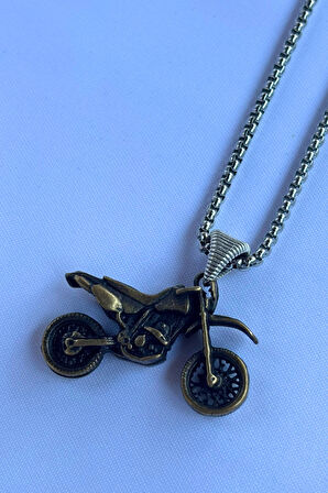Motorsiklet El İşçiliği Paslanmaz Çelik Zincir Erkek Kolye