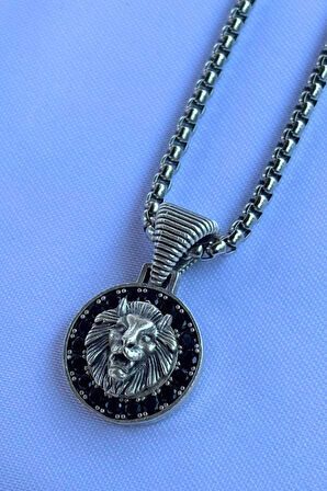 Aslan El İşçiliği Paslanmaz Çelik Zincir Erkek Kolye