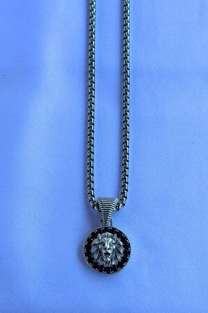 Aslan El İşçiliği Paslanmaz Çelik Zincir Erkek Kolye