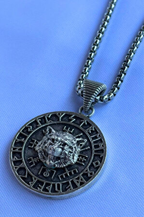 Kurt Vegvisir Pusula El İşçiliği Paslanmaz Çelik Zincir Erkek Kolye