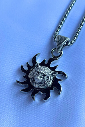 Kurt Biohazard El İşçiliği Paslanmaz Çelik Zincir Erkek Kolye