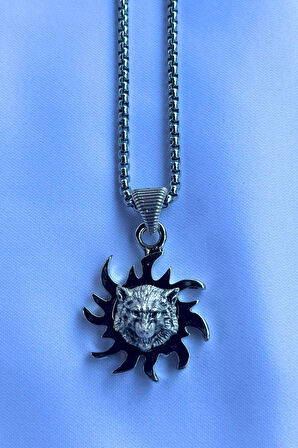 Kurt Biohazard El İşçiliği Paslanmaz Çelik Zincir Erkek Kolye