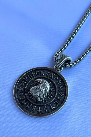 Kartal Viking El İşçiliği Paslanmaz Çelik Zincir Erkek Kolye