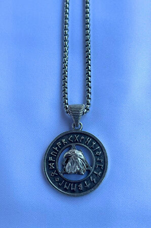 Kartal Viking Run El İşçiliği Paslanmaz Çelik Zincir Erkek Kolye