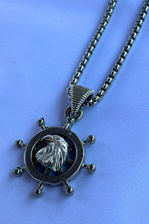 Kartal Dümen El İşçiliği Paslanmaz Çelik Zincir Erkek Kolye