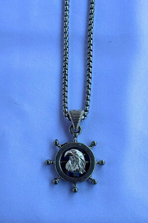 Kartal Dümen El İşçiliği Paslanmaz Çelik Zincir Erkek Kolye