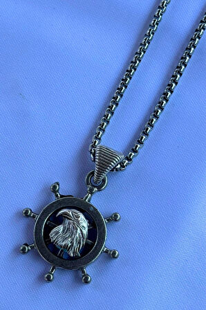 Kartal Dümen El İşçiliği Paslanmaz Çelik Zincir Erkek Kolye