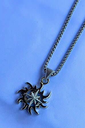 Pusula Biohazard El İşçiliği Paslanmaz Çelik Zincir Erkek Kolye