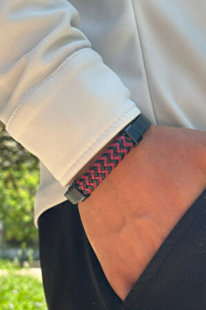 El İşçiliği ile Üretilmiş Hakiki Deri Erkek Bileklik