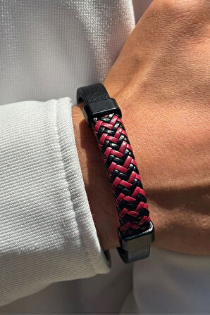 El İşçiliği ile Üretilmiş Hakiki Deri Erkek Bileklik