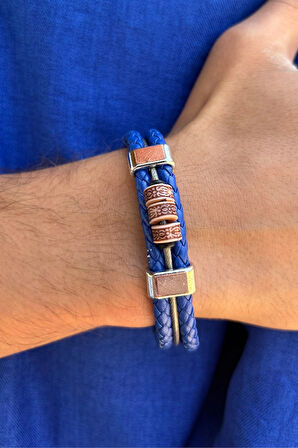 El İşçiliği ile Üretilmiş Hakiki Deri Erkek Bileklik