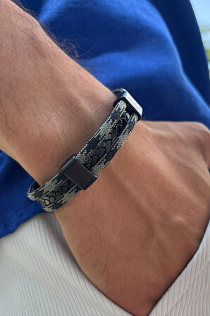 El İşçiliği ile Üretilmiş Hakiki Deri Erkek Bileklik