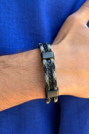 El İşçiliği ile Üretilmiş Hakiki Deri Erkek Bileklik