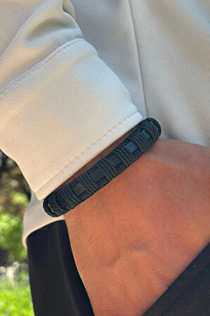 El İşçiliği ile Üretilmiş Hakiki Deri Erkek Bileklik