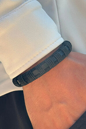 El İşçiliği ile Üretilmiş Hakiki Deri Erkek Bileklik