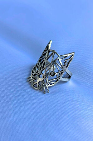 Kedi Özel Tasarım Maskülen Ayarlanabilir Erkek Yüzük