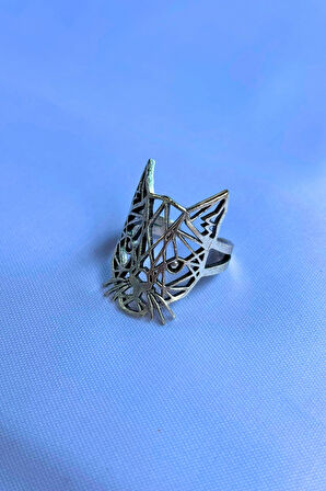 Kedi Özel Tasarım Maskülen Ayarlanabilir Erkek Yüzük