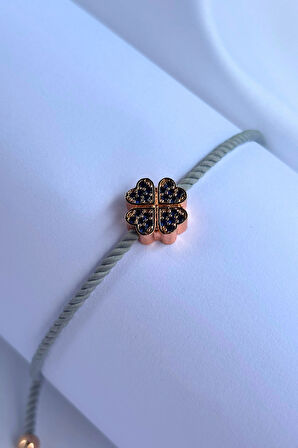 Dört Yapraklı Yonca El Yapımı Ayarlanabilir Tasarım Kadın Bileklik