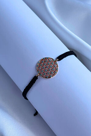 Mavi Nokta Detaylı El Yapımı Ayarlanabilir Tasarım Kadın Bileklik