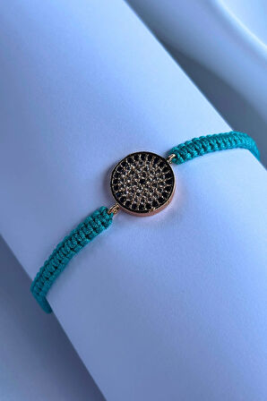 Yuvarlak Taşlı El Yapımı Ayarlanabilir Tasarım Kadın Bileklik