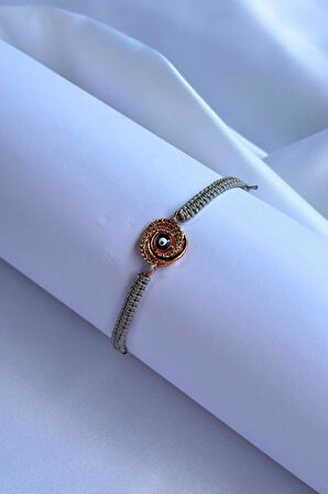 Spiral Nazar Boncuğu El Yapımı Ayarlanabilir Tasarım Kadın Bileklik