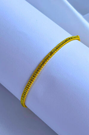 Sarı Miyuki El Yapımı Tasarım Kadın Bileklik