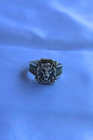 Aslan Figürlü Özel Tasarım Maskülen Ayarlanabilir Erkek Yüzük
