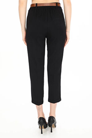 Belizzia BEL LASTİKLİ KEMERLİ DUBLE PAÇA KADIN PANTOLON 