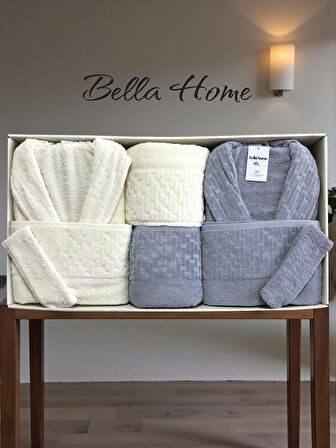 Bella Home 8 Parça Su Yolu Aile Bornoz Seti