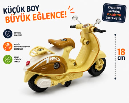 18 cm klasik Oyuncak Scooter motor