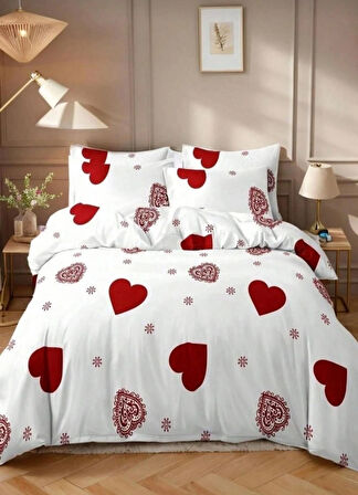 Çift kişilik nevresim takımı kalpli 