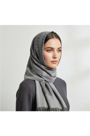 Aqua Kare Desenli Şal