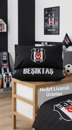 Taç Lisanslı Beşiktaş-Taraftar Yastık Kılıfı 50x70 cm (Tekli)
