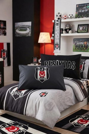 Taç Lisanslı Beşiktaş Taraftar Yastık Kılıfı 50x70 cm (Tekli)