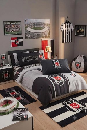 Taç Lisanslı Beşiktaş Taraftar Yastık Kılıfı 50x70 cm (Tekli)
