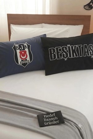 Taç Lisanslı Beşiktaş Taraftar Yastık Kılıfı 50x70 cm (Tekli)
