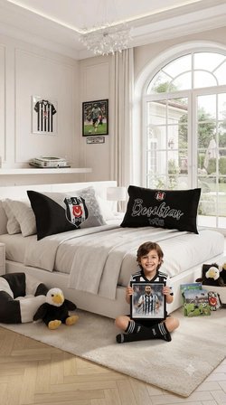 Taç Lisanslı Beşiktaş Taraftar Yastık Kılıfı 50x70 cm (Tekli)
